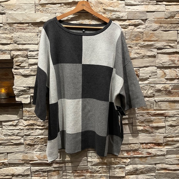 Jones New York Women’s Cotton/ Cashmere Top Sweater, Light Heather Grey, 3X - Picture 6 of 6